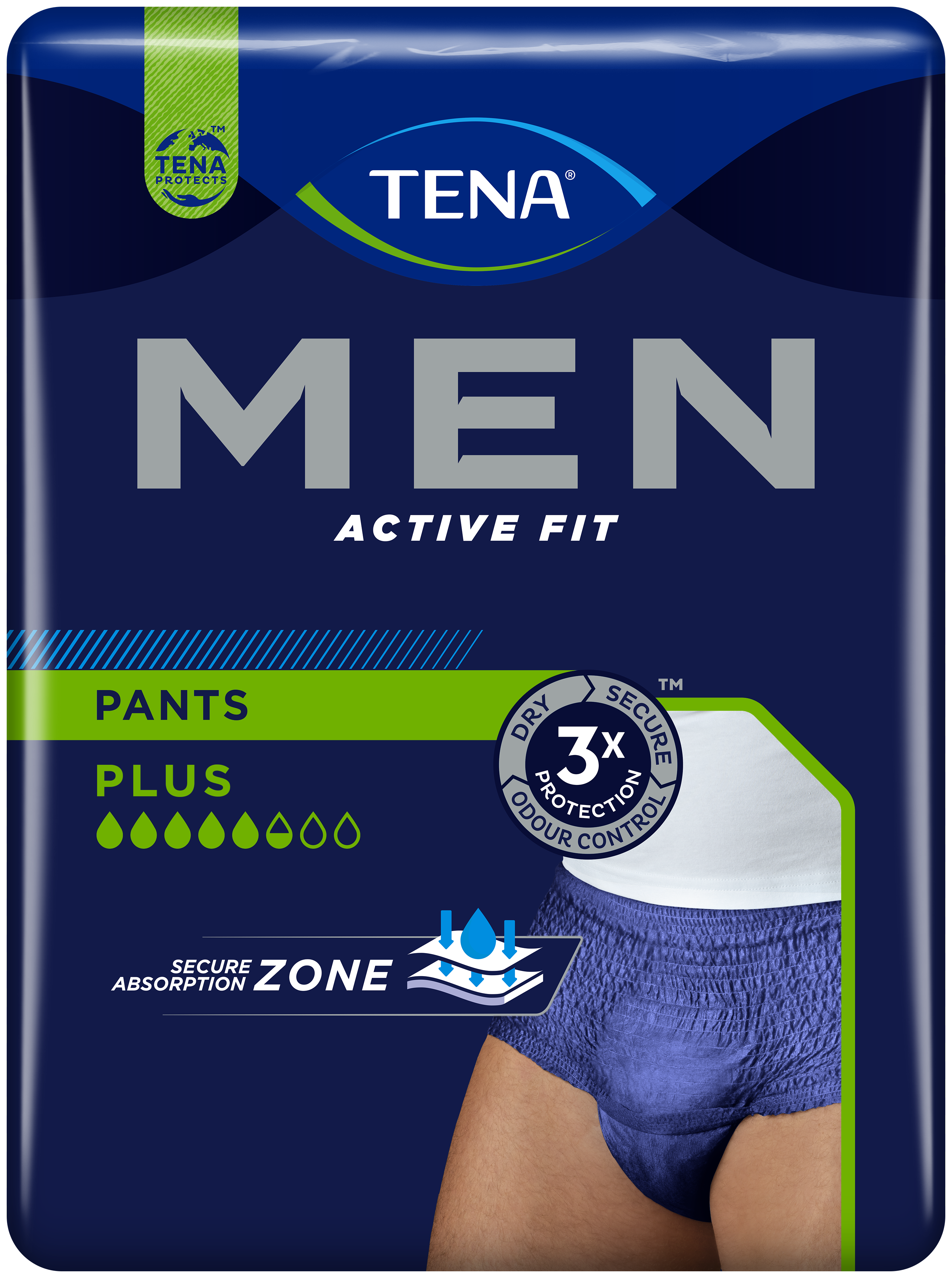 TENA Men Pants Plus | Blå absorberande engångsunderkläder