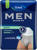 TENA Men Active Fit Hosen Normal | Graue Inkontinenzunterwäsche