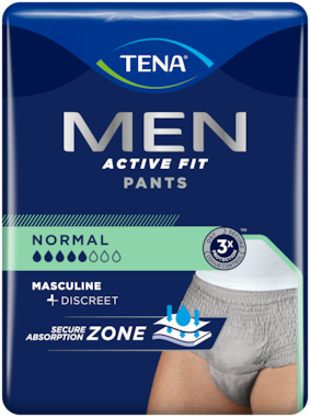 TENA Men Active Fit Pants Normal | Grått inkontinensundertøy