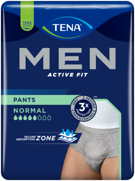 TENA Men Pants Normal | Harmaat suojaavat alushousut inkontinenssiin