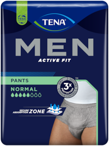 TENA Men Active Fit Pants Normal | Graue Einwegunterwäsche
