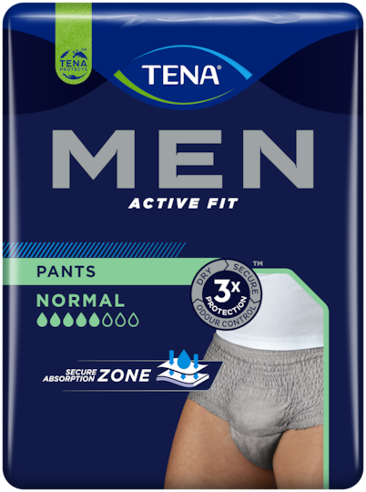 TENA Men Active Fit Hosen Normal | Graue Inkontinenzunterwäsche