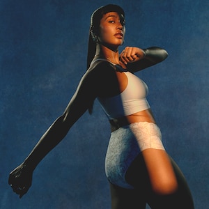 Woman wearing TENA Women Silhouette LW White