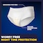 TENA Men Extra Coverage Overnight Underwear offers worry free night time protection.