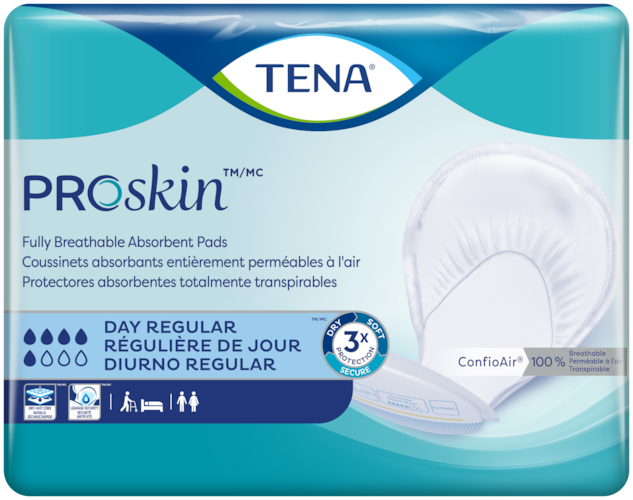  TENA ProSkin Day Regular | Breathable Large Absorbent Pads