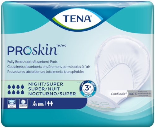 TENA ProSkin Night Super | Breathable Large Absorbent Pads