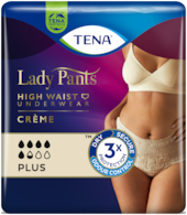 TENA Lady Pants - Women’s High Waist Incontinence Underwear in Crème Colour