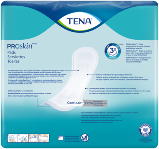 TENA ProSkin Moderate Long Incontinence pads back of pack