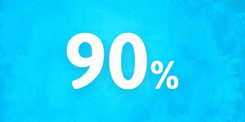 Eine Grafik, die 90 % zeigt 