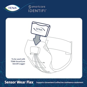 De TENA SmartCare Identifi Sensor Wear Flex wordt in combinatie met de Logger Kit gebruikt