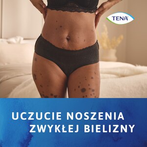 Kobieta w bieliźnie chłonnej TENA Silhouette, która zapewnia niezawodną ochronę i wygląda jak zwykła bielizna