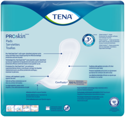 TENA ProSkin Day Light incontinence pads back of pack