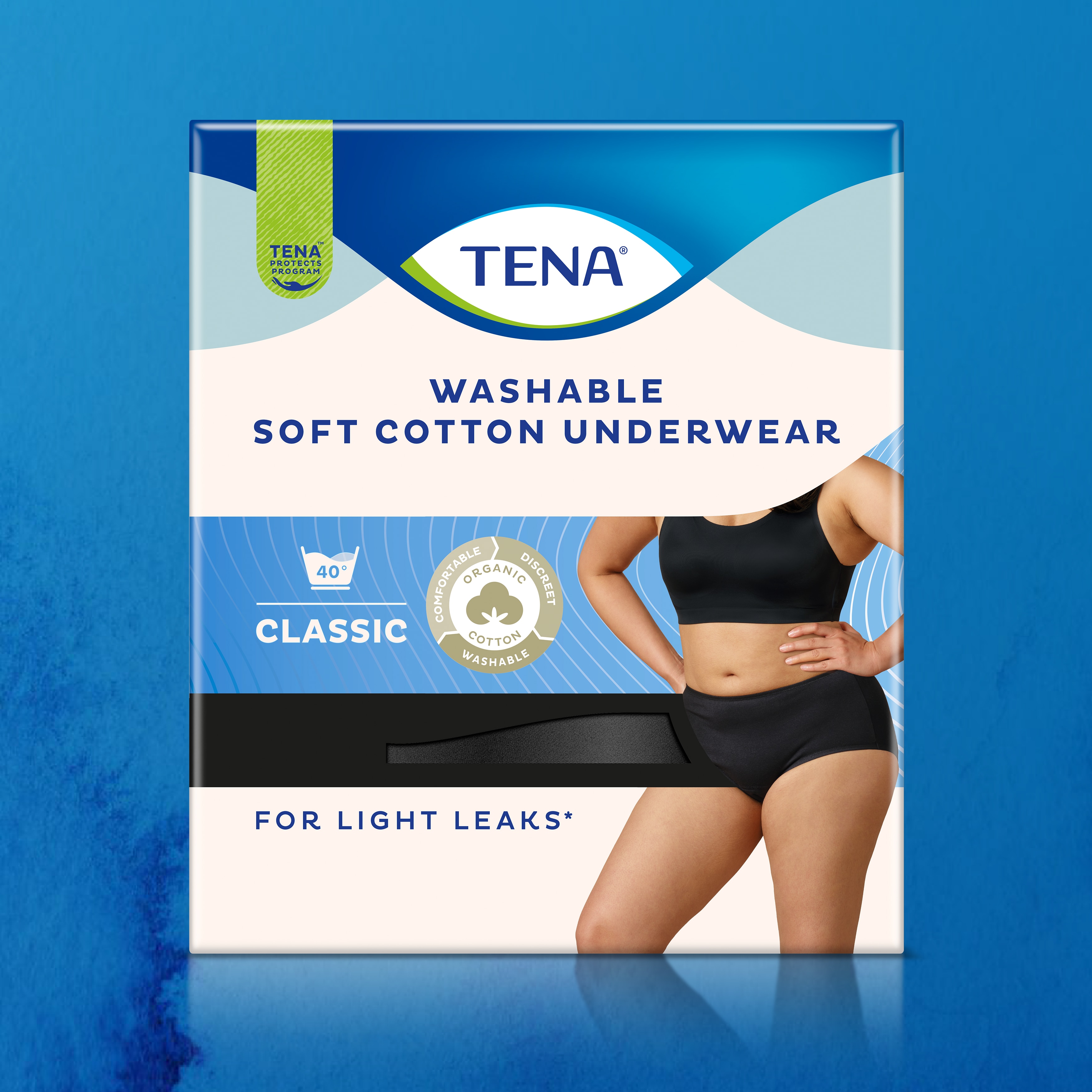 Imagem de embalagem de roupa interior lavável TENA Soft Cotton