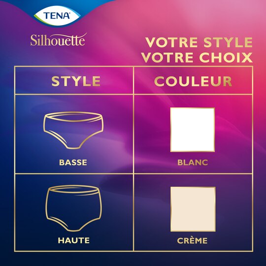 TENA Silhouette – sous-vêtement absorbant féminin taille haute en couleur  crème