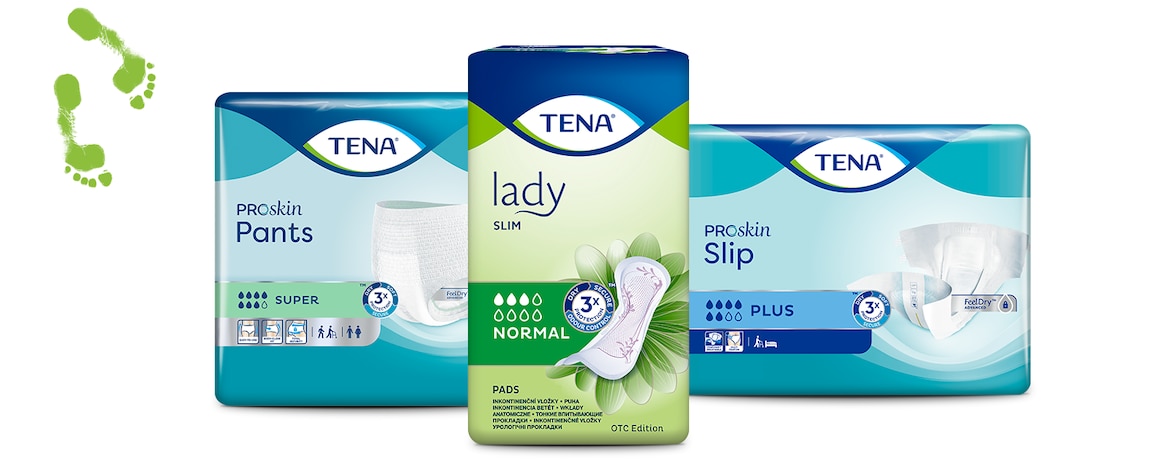 TENA Discreet, TENA Silhouette Noir ve TENA Proskin Comfort paketleri