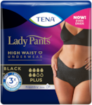 Snímek balení kalhotek TENA Lady Pants Plus Black s vysokým pasem