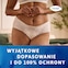 Kobieta w ściśle przylegającej bieliźnie TENA Silhouette zapewniającej do 100% ochrony