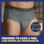 TENA Men Maximum Plus underwear on a man with the caption that they are designed to look and feel like regular underwear