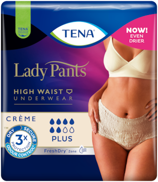Pack shot for TENA Lady Pants Plus High Waist Creme