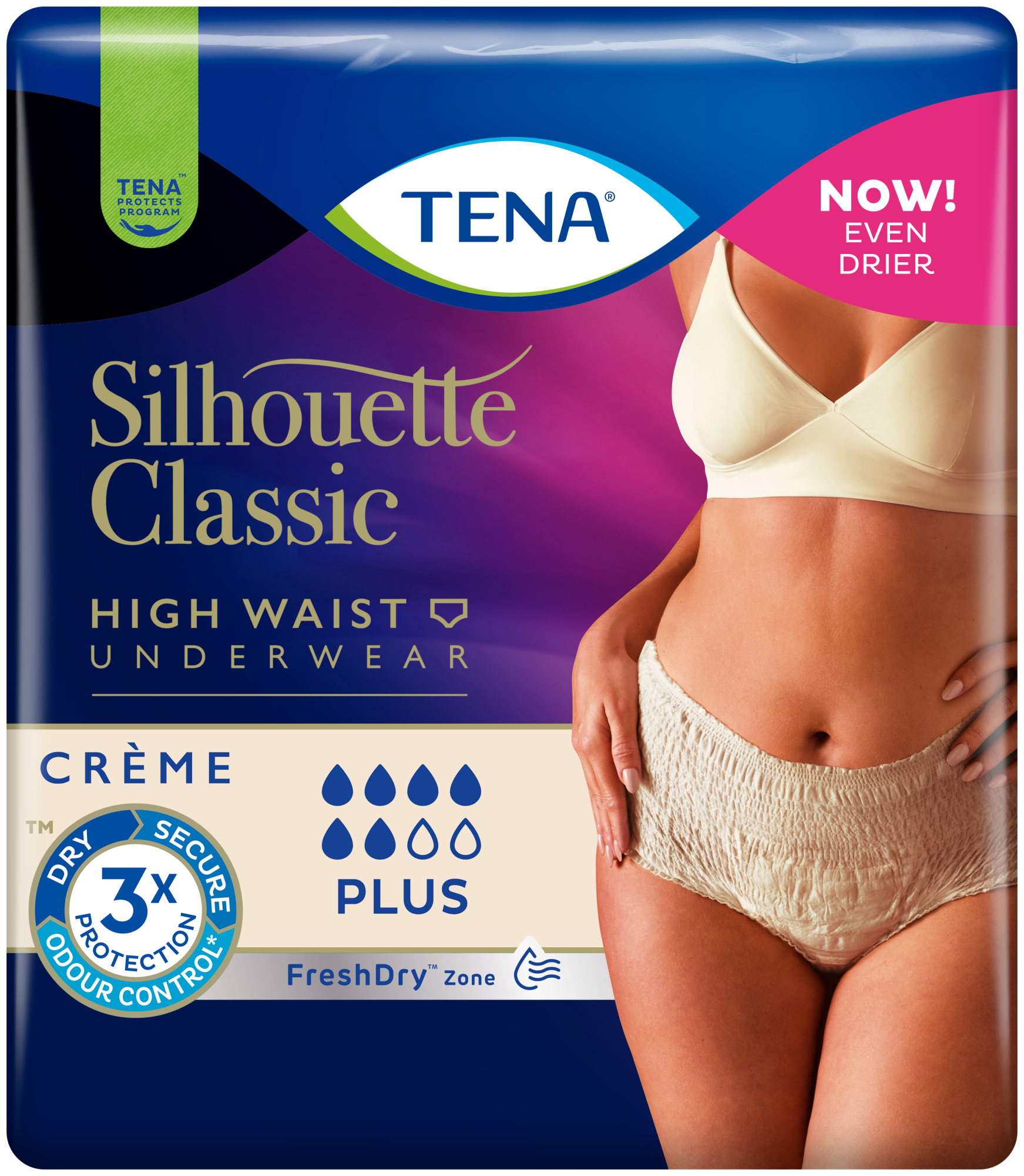 TENA Silhouette Classic Plus High Waist Créme | Incontinentieondergoed met een hoge taille