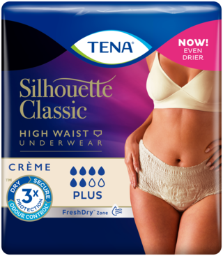 TENA Silhouette Classic Plus Crème -suojaavien alushousujen pakkaus