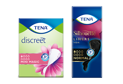 TENA Discreet Mini Magic ja Silhouette Noir TENA Discreet Mini Magic ja Silhouette Noir