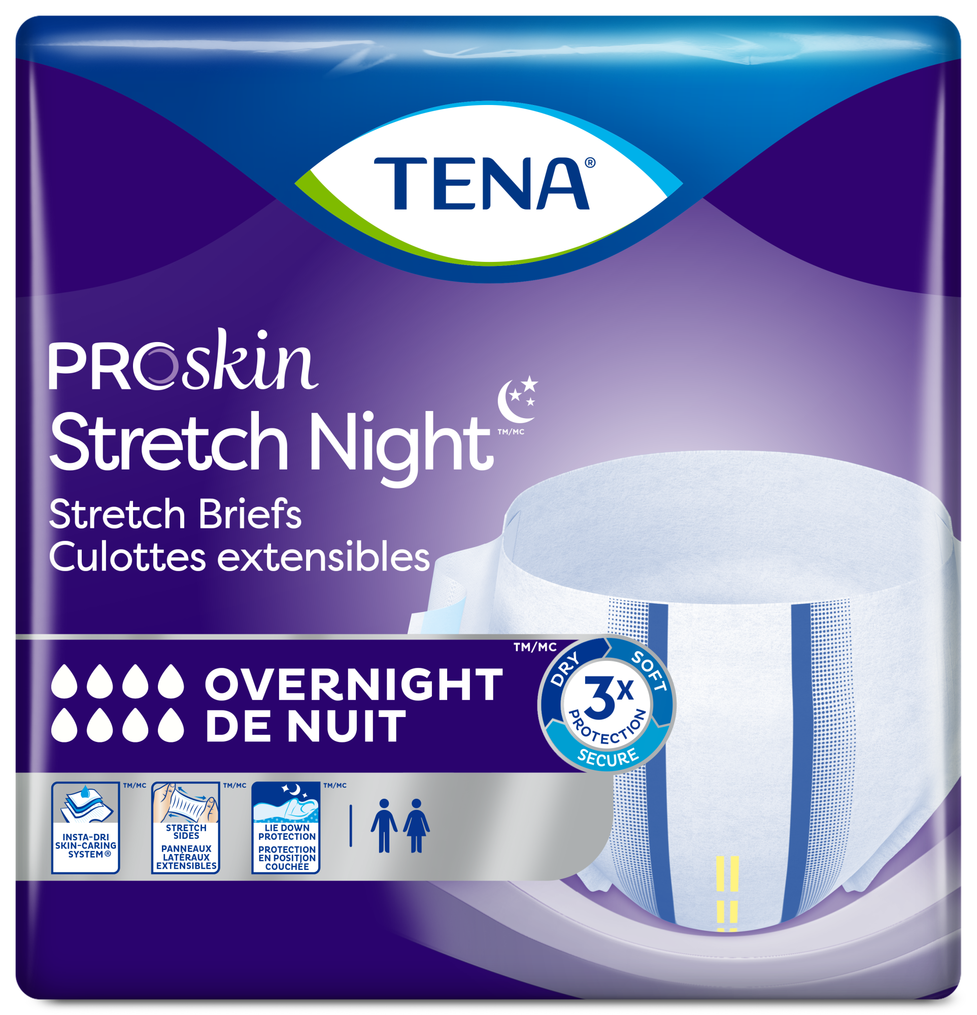 TENA ProSkin Stretch NightMC | Culottes d’incontinence ajustables