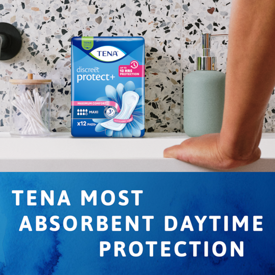 TENA Discreet Protect+ Maxi - most absorbent daytime protection