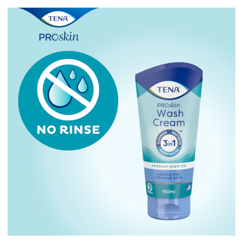 TENA Wash Cream huidverzorgingsproduct - wassen zonder af te hoeven spoelen met water