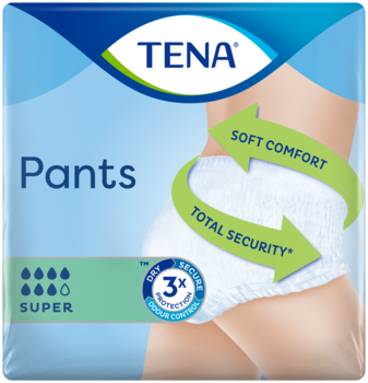 TENA Pants Super | Angenehm weiche Einweghosen mit überragender Saugstärke 