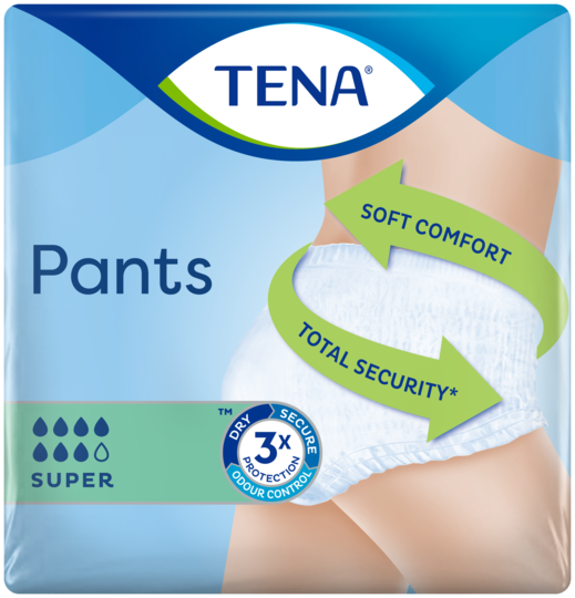 TENA Pants Super | Cuecas para incontinência suaves e superabsorventes 