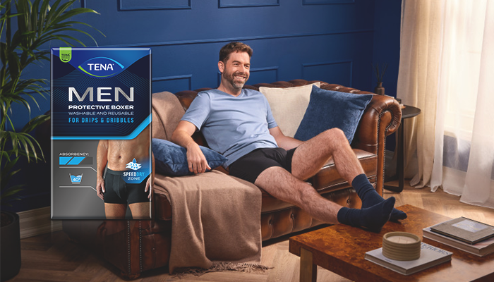 Video med TENA Men tvättbara boxershorts