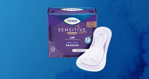 TENA’s Night pads are designed to give you a good night’s sleep.