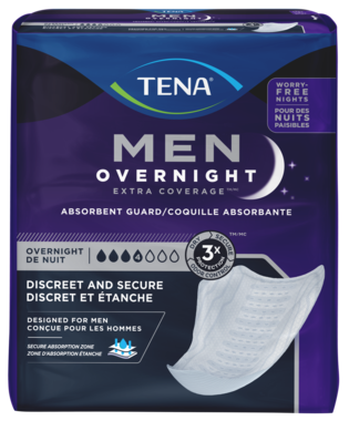 Pack shot of the TENA Men Overnight guard