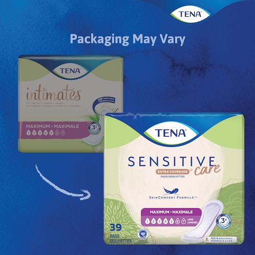 Tena Sensitive Care Extra Coverage Overnight Pads, 28 Count - 28