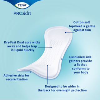 Designed to be wider in the back for overnight protection