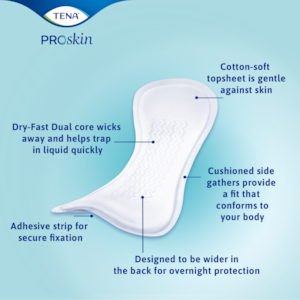 Designed to be wider in the back for overnight protection