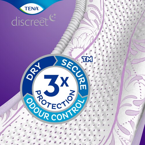 TENA Discreet bietet Dreifachschutz vor Auslaufen, Feuchtigkeit und Gerüchen