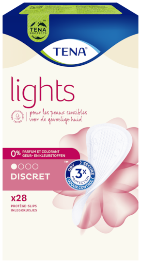 Protège-slips pour incontinence légère TENA Lights | Pour les peaux sensibles