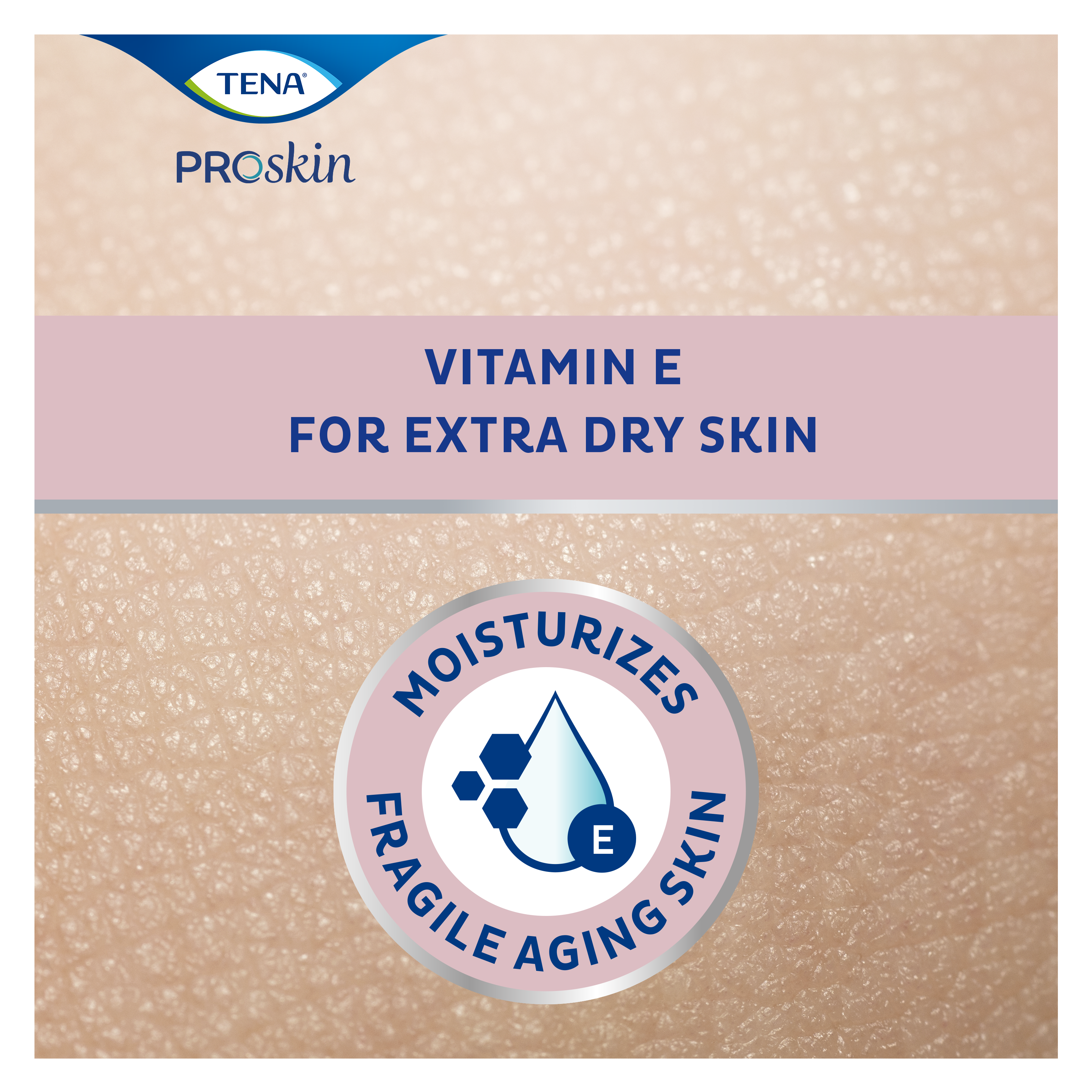 TENA ProSkin Body Cream för mycket torr hud återfuktar äldre personers ömtåliga hud med vitamin E