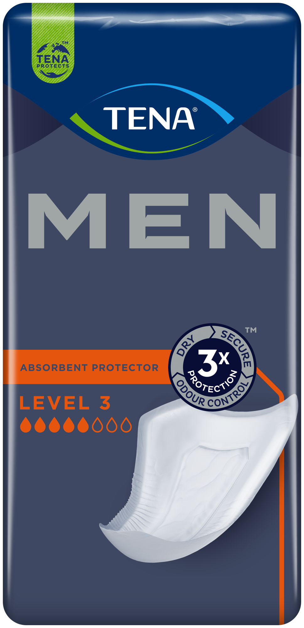 TENA Men Emici Koruma Level 3 | Rahatlık ve maksimum sızdırma güvenliği sağlayan erkek mesane pedi