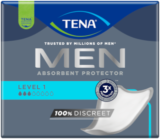 TENA MEN Emici Koruma Level 1 | Erkeklerde hafif idrar kaçırma için güvenilir koruma