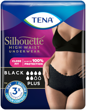 Beauty Pack para roupa interior TENA Silhouette Plus Cintura Alta Preto