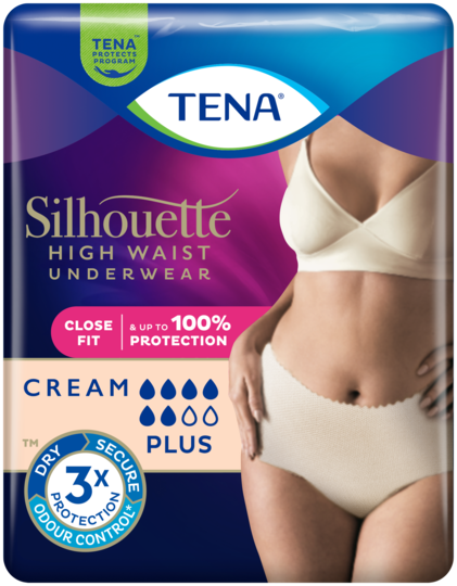 Beauty Pack για Ψηλόμεσο εσώρουχο για την ακράτεια TENA Silhouette Plus Κρεμ