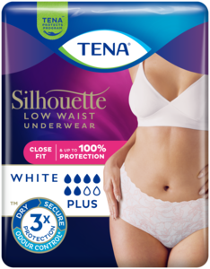 Beauty Pack for TENA Silhouette Plus Low Waist White underwear