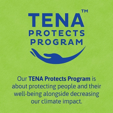 TENA Protects-programmet – vi reduserer karbonavtrykket vårt med 50 % innen 2030, for å etterlate et mindre avtrykk på kloden.