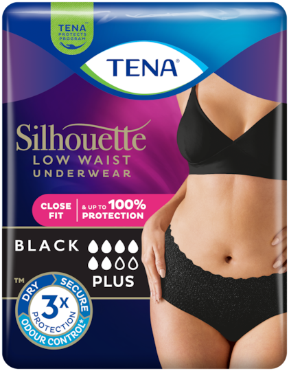 Beauty-Pack für TENA Silhouette Plus hüfthohe Unterwäsche in Schwarz