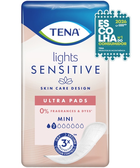 Imagem de embalagem de TENA Lights Sensitive Ultra Pensos Mini