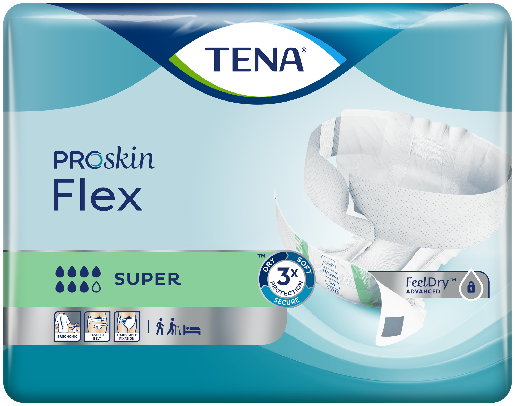 تينا فلكس سوبر (TENA Flex Super) | ملابس داخلية بحزام للحماية من السلس 