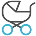 Illustration of a baby carriage